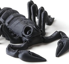 3D Printed Scorpion, Realistic Articulated & Flexible Joints, PLA, 9″, Black