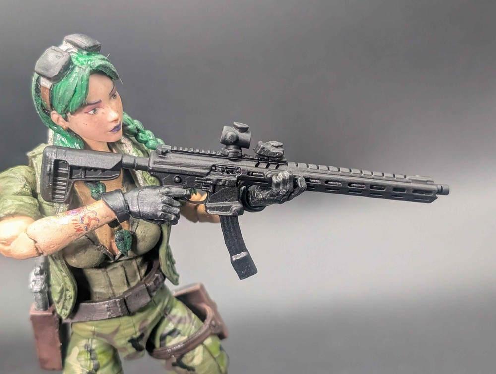 1/12 scale 3D printed MPX rifle for classified marvel legends
