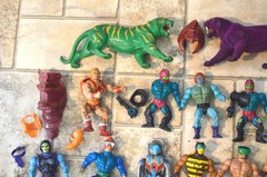 MOTU He-Man figures lot vintage masters of the universe weapons parts set