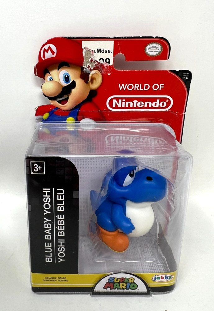 RARE! World of Nintendo 2.5″ BLUE BABY YOSHI Figure Super Mario 2017 in package