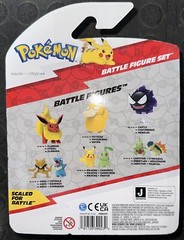 Pokemon 3-in Battle Action Figure Set 3-Pack – Teddiursa, Pikachu, Ghastly
