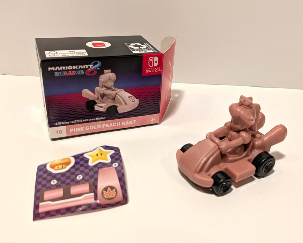 McDonald’s Happy Meal 2024 Mario Kart Deluxe 8 #10 Pink Gold Peach Kart NEW
