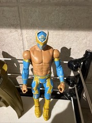 WWE Sin Cara Elite Entrance Coat X Two + Basic Figure Gold Blue Gold Black Cape