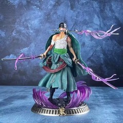 21cm One Piece Zoro Three-Sword Style Blood Bath GK Figure Anime Statue Gift