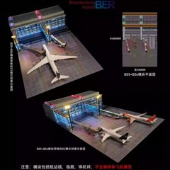 1/200 Airplane Airport Module Terminal Apron Model with Lighting Scene DIY Toy