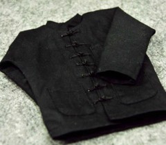1/6 Kung Fu Shirt Chinese Traditional Man Suit Clothes Black F 12” Figure Toy