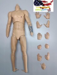1/6 Luka Doncic Tattoo Male Figure Pale/Tan Body w/ hands for Enterbay ❶USA❶