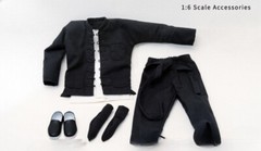 1/6 Long Sleeve Black Chinese-style Costume Kung Fu Suit For 12in PH TBL Hot Toy