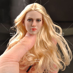 1/6 Female Head Sculpt Blonde Long Hair Girl Woman Model Toy Fit 12″ Figure Body