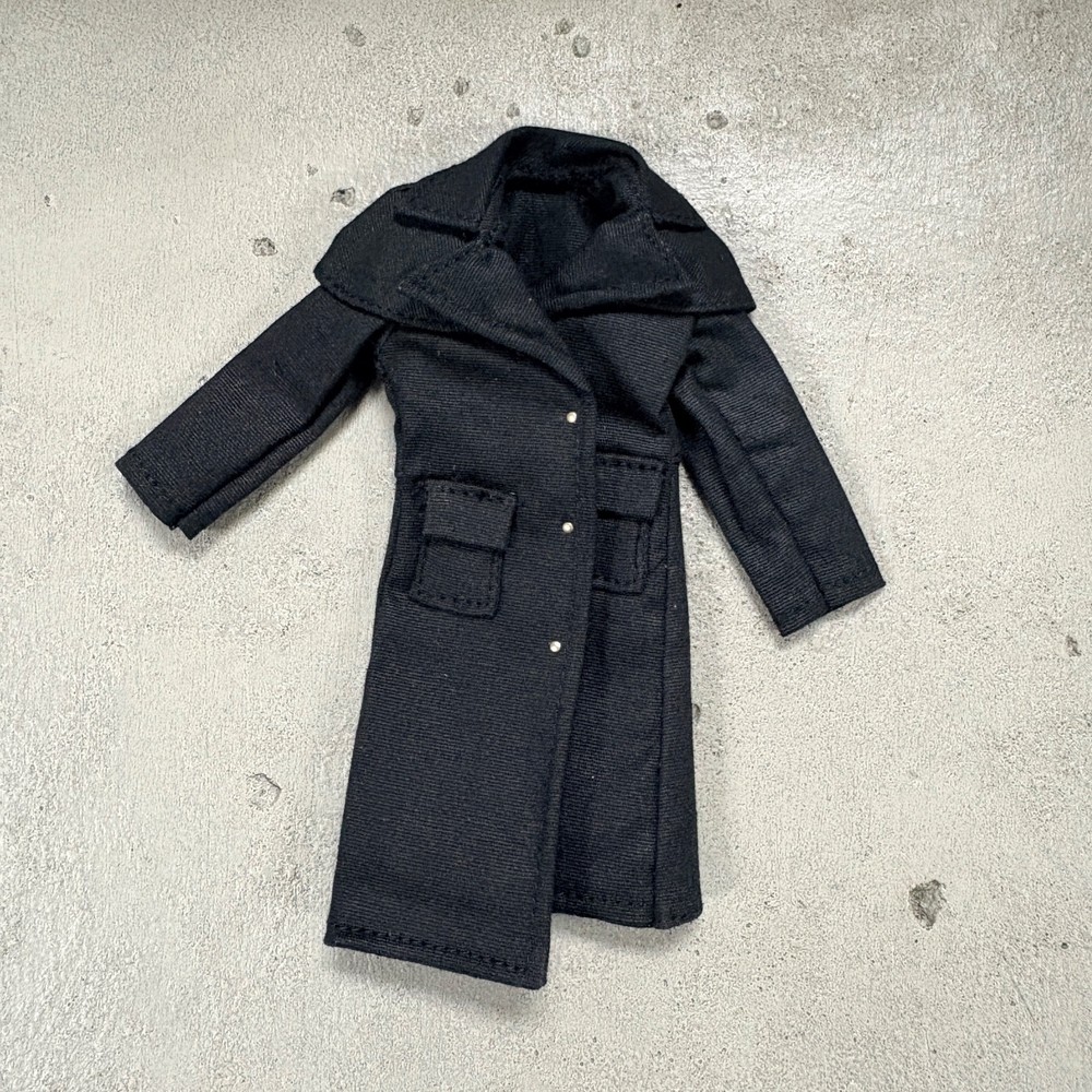 PB-LTC-DU-BLK: 1/12 Black Wired Fabric Western Duster Coat for 6″ action figure