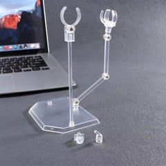 Clear Adjustable Action Figure Display Stand Bracket Base (1/144 Scale)