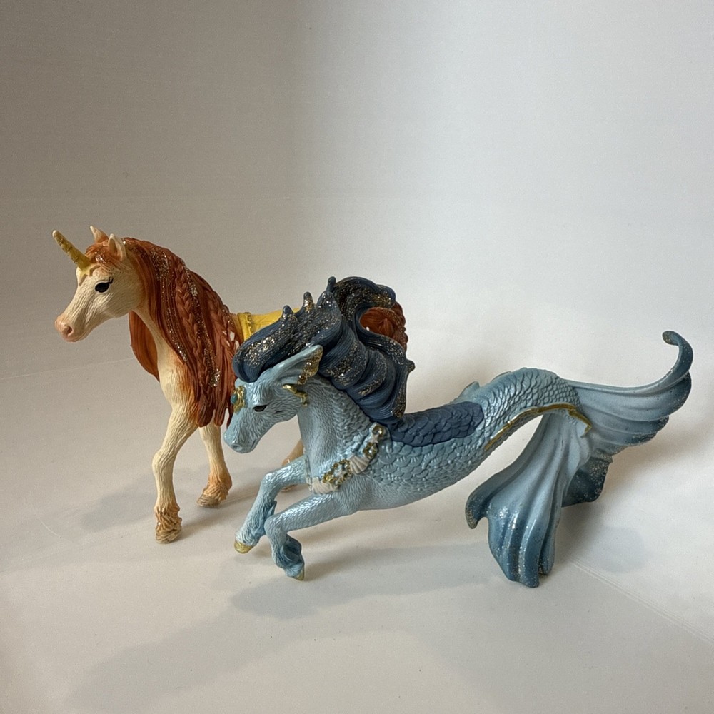 Lot Of 2 Schleich Bayala Merpony And Sunflower Unicorn Figures