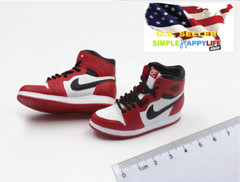 1/6 men white red sneakers shoes HOLLOW basketball for hot toys phicen ❶USA❶