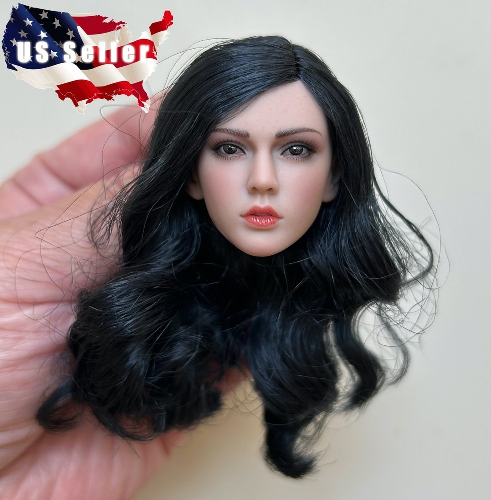 1/6 Female Head Sculpt Curly Black Hair For 12″ PHICEN Hot Toys TBLeague Figure