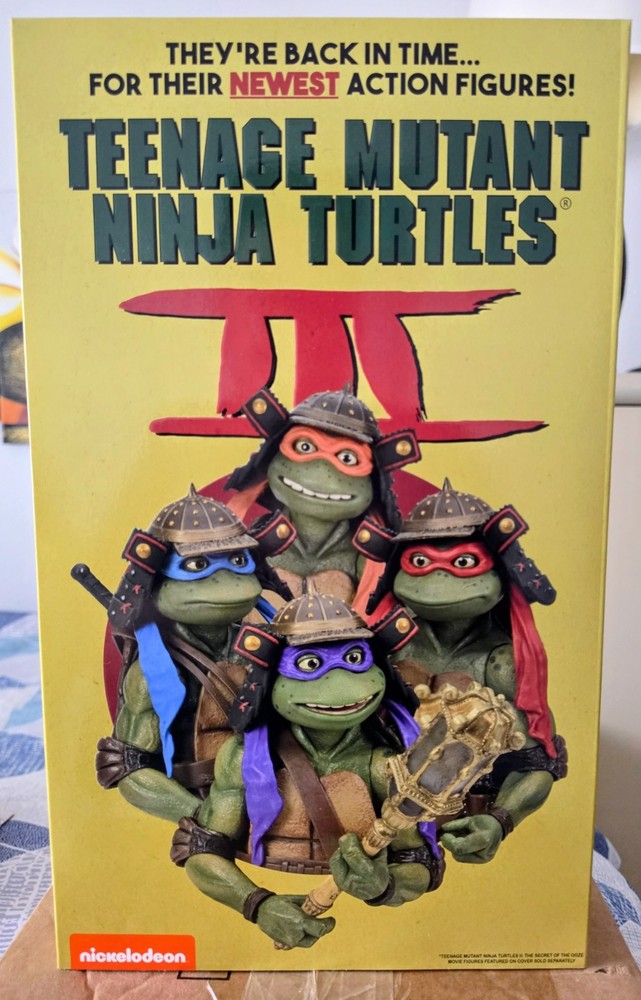 Neca Exclusive TMNT 3 SDCC VHS 4 Pack Box Set Samurai Ninja Turtles New