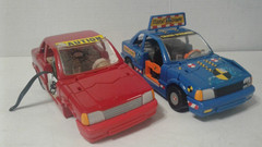 Vintage Crash Test Dummies Red and blue Car Incomplete For Parts As Is