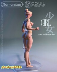 Romankey X COWL 1/12th Action Figure Girl Body 6inch Soldier Model with Head Toy