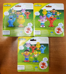3 Pks of 2: Sesame Street Characters Cookie Monster/Big Bird Elmo Bert/Ernie F