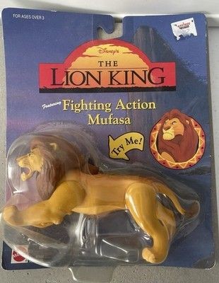 Fighting Action Mufasa 1994 Disney The Lion King Action Figure Sealed