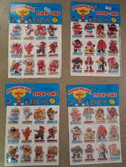 Imperial Toy 4 GPK Stick-Ons Series 1 Garbage Pail Kids 2 Print Variations Each