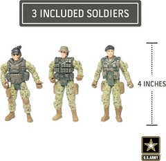United States Army Recon Platoon Playset with 3 Military Action Figures