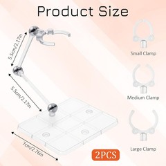 Clear Acrylic Action Figure Display Stands – Supports 3.75″ & 6″ Models – 2 Pack