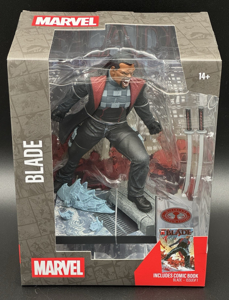 Marvel McFarlane Red Platinum Blade Collectible 12″ Figure With #1 Comic Book