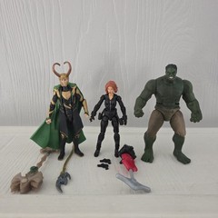 Lot of 3 Marvel The Avengers Movie 3.75″ Hulk Loki Black Widow Complete Hasbro