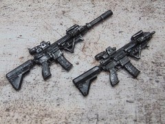 Custom 1:12 Scale Weathered HK 416 Assault Rifle Combo Set for 6″ Marvel Legends