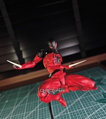 USA！ Mess Toys Symbiote Spider-Man 1/12 Action Figure Red Suit Spide Model Gifts