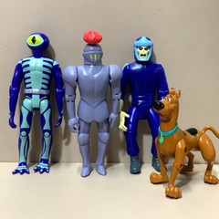 4PCS 5” Scooby Doo Monster Black Knight Skeleton Phantom Racer Villains Figures