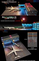 1/200 Airplane Airport Module Terminal Apron Model with Lighting Scene DIY Toy