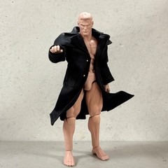PB-LTC-DU-BLK: 1/12 Black Wired Fabric Western Duster Coat for 6″ action figure