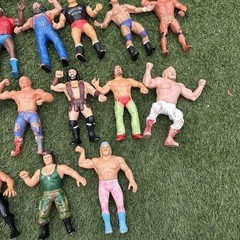 Lot Of 19- WWF TITAN SPORTS LJN COLLECTIBLE WRESTLERS 8 “ Plus RING