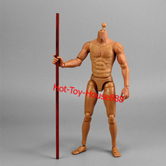 1/6 Chinese Kung Fu Shaolin Staff Nunchaku Three-section Cudgel 12” Figure Body