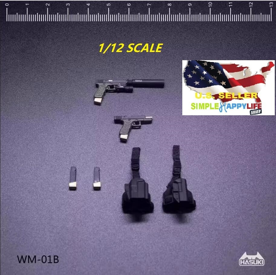 1/12 scale black leg Holster For AGENT 6″ figure Phicen TM01A Mezco MixMax ❶USA❶