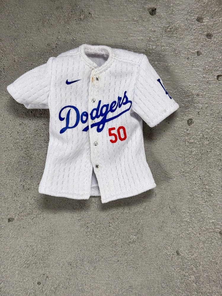 PB-JESY-50: 1/12 Custom miniature Fabric Dodgers Betts 50 Jersey for 6″ Figure