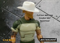 Custom 1:12 Scale Western Cowboy Hat Accessory for 6″ Action Figures – MEDIUM