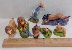 Disney Store The Lion King Deluxe Action Figures or Cake Toppers 7 pc Set, VG