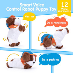 Interactive Plush Robot Dog Toy Voice Control Singing Dancing Kids Gift for Boys