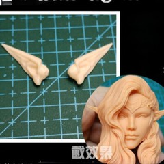 1Pair 1:6 Scale Elf Ears Carved Model for 12″ Female Action Figure Head Body Toy