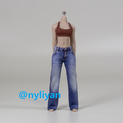 Romankey ANT 1/12 Female Blue Jeans Wide Leg Pants Flared Pants For 6″ Figure