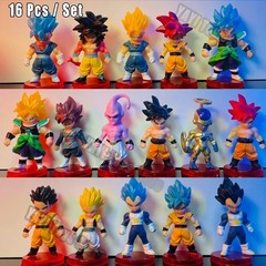 16Pcs Dragon Ball Z Super Saiyan Son Goku Figure Set Action Figurine Gifts Toy