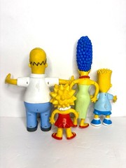Vintage 1990 The Simpsons Jesco Bendable PVC Figures Lot – BART LISA HOMER MARGE