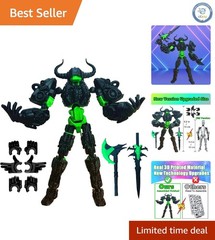 Titan 13 Fully Articulated Action Figure – Customizable Anime Robot, 2″ Black