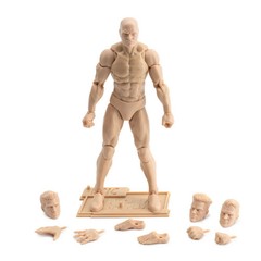 Champagne Beige 1:12 EPIC HACKS Blank Male Action Figure 6″ Boss Fight