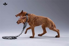 JXK 1/6 Fierce Hell Three-headed Dog Figure Animal Model Adult Xmas Gift Toys