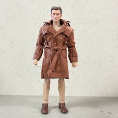 PB-LTC-ROS: 1/12 Brown mid length Watchman Rorschach style coat for 6″ figure
