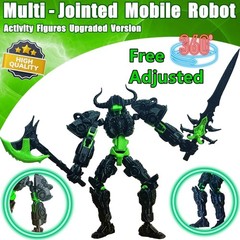 Titan 13 Fully Articulated Action Figure – Customizable Anime Robot, 2″ Black