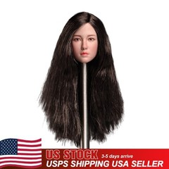 USA 1/6 Female Asian Black Hair Beauty Girl Head Sculpt Model For 12″ TBL Figure